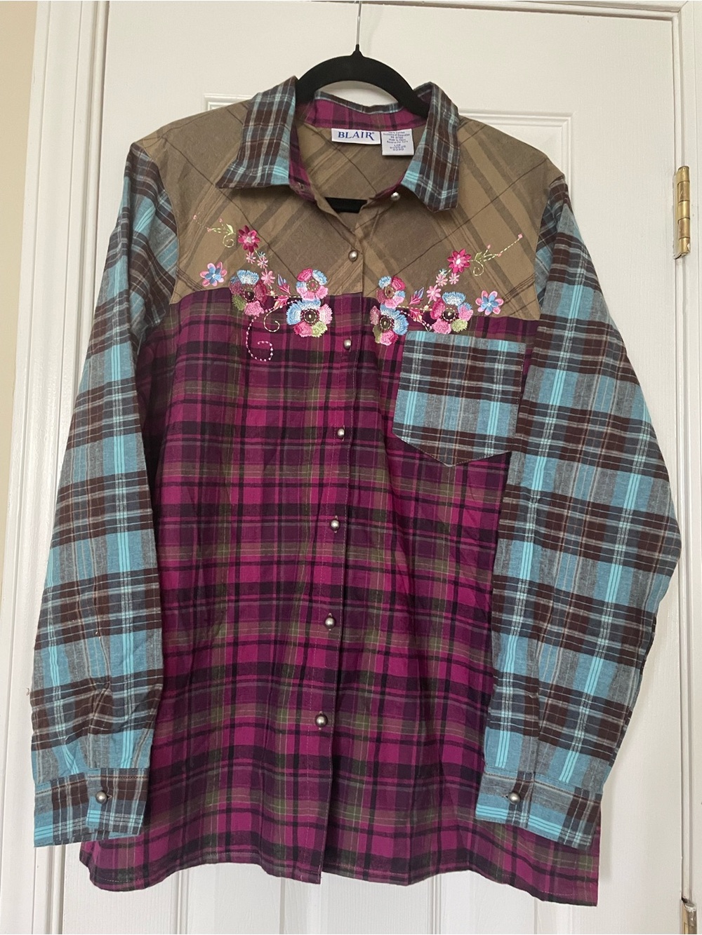 Blair‎ Plaid Shirt with Magenta Trim